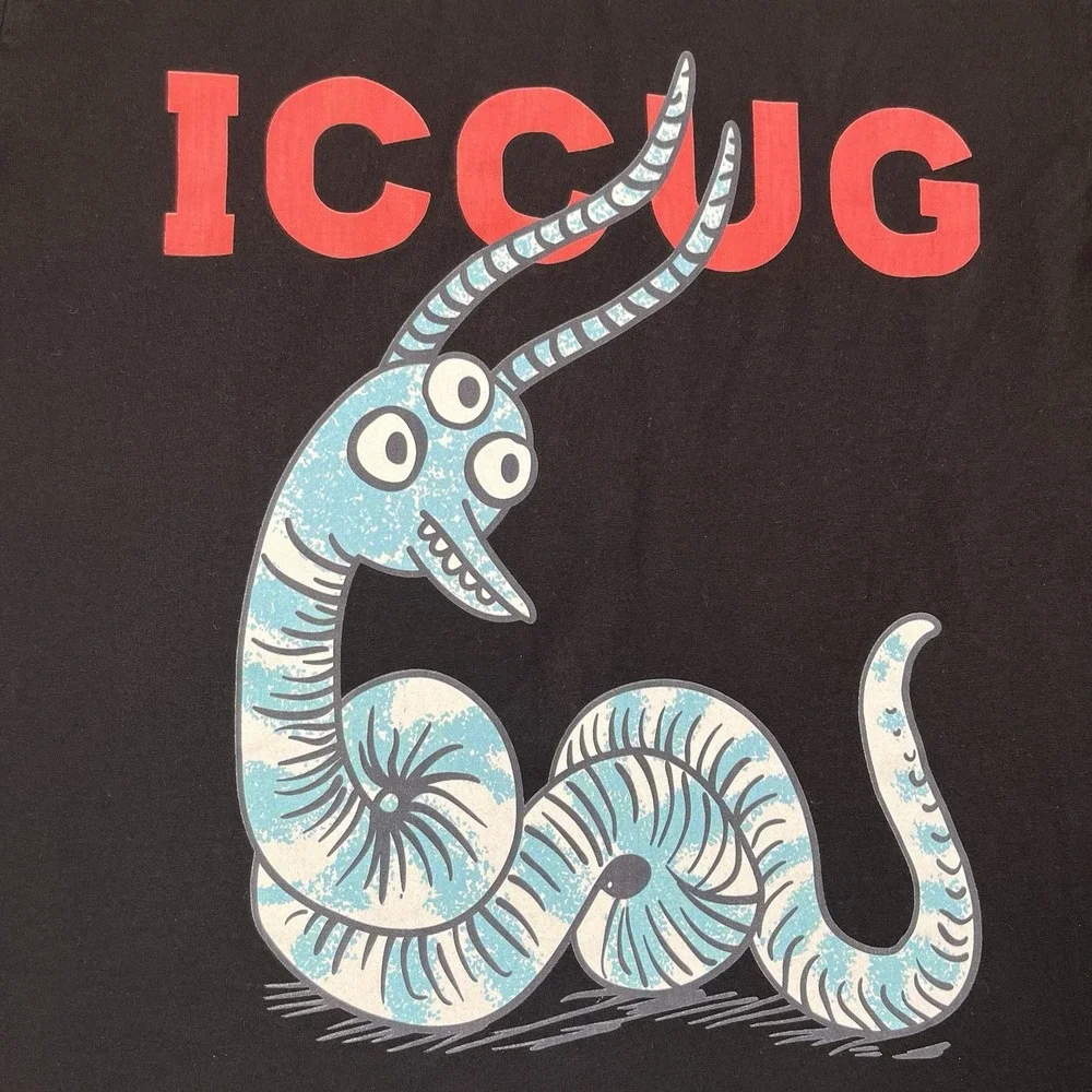 Gucci Freya Hartas ICCUG Worm T Shirt Mens XL Black Graphic Tee Made In Italy
